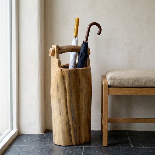 Schirmständer teak massivholz - schirmständer,